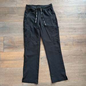 Med Couture Insight 4-Pocket Zipper Cargo Black Scrub Pants Size XS